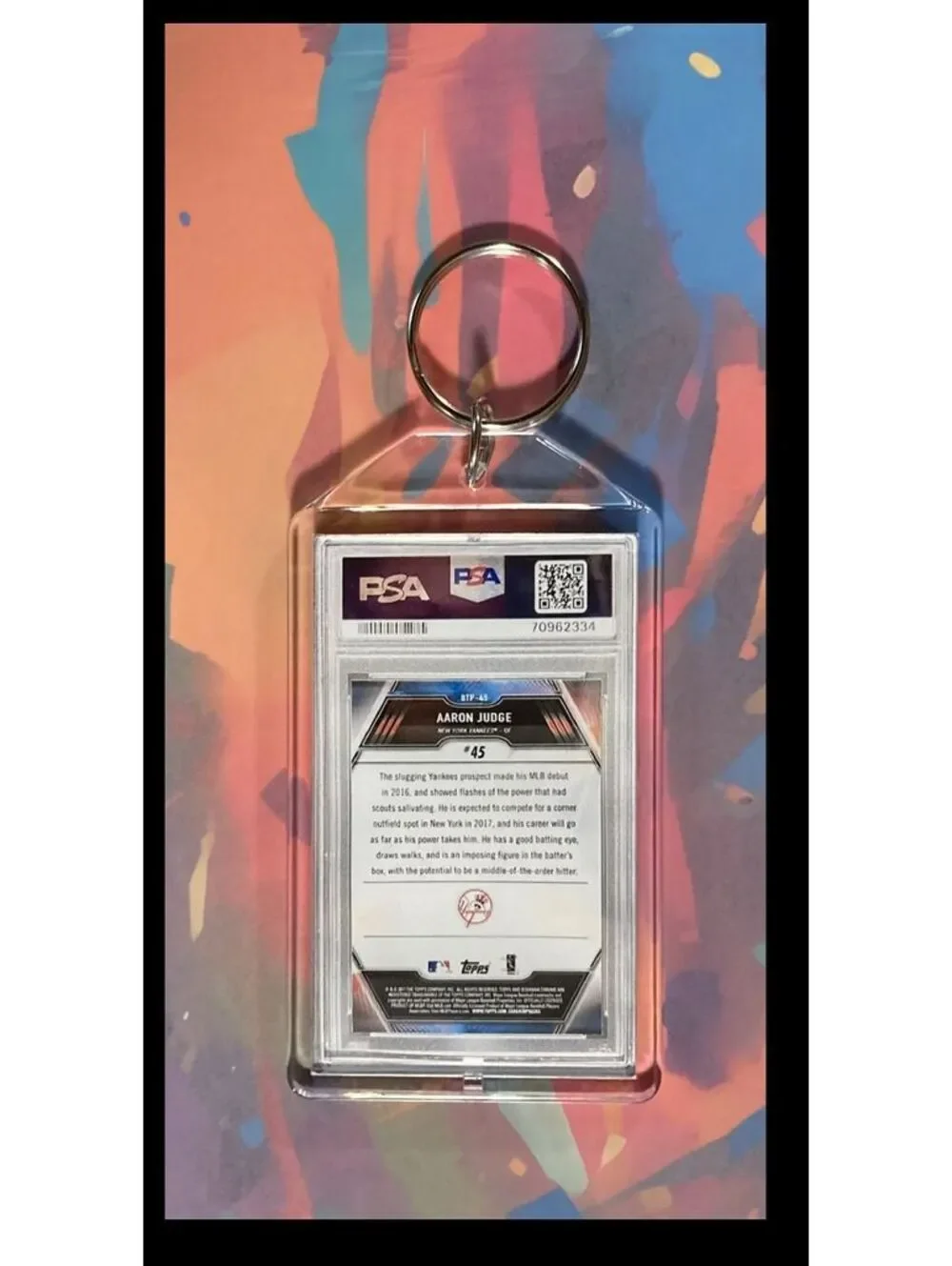 3049 Aaron Judge 2018 Bowman Top 100 Chrome Auto Custom Keychain Great Gift